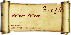 Héber Áron névjegykártya
